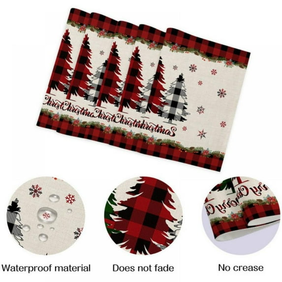 Christmas Placemats Christmas Cloth Placemats Christmas Table Mat Christmas Tree ornament, Winter Holiday Country Washable Table Mat