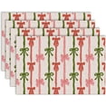 thumbnail image 1 of Christmas Placemats - Coquette Red and Green Bows, Xmas Table Mats for Kitchen Dining Room, Winter Holiday Party Decoration, Washable, 12x18 Inch, 1 of 6