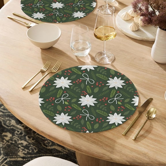 Christmas Placemats | Crocus | Holiday Dinner Table Decor | 4 Pack