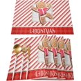 thumbnail image 1 of Christmas Placemats Gingerbread Man Tablemats for Dinner Table Red Stripes Wood Grain Table Mats for Christmas Holiday Cotton Linen Place Mats Indoor Set of 6, 1 of 6