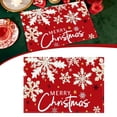 thumbnail image 1 of Christmas Placemats, Linen Holiday Table Mats, Festive Christmas Style, Heat Resistant Dining Place Mats, Washable Cloth Placemats for Kitchen Table, Home and Kitchen, 40x30cm, 1 of 7