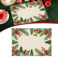 thumbnail image 1 of Christmas Placemats, Linen Holiday Table Mats, Festive Christmas Style, Heat Resistant Dining Place Mats, Washable Cloth Placemats for Kitchen Table, Home and Kitchen, 40x30cm, 1 of 7