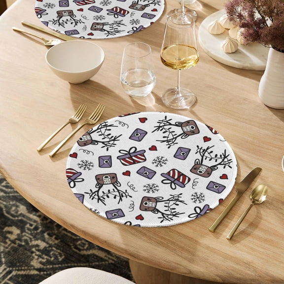 Christmas Placemats | Postage | Holiday Dinner Table Decor | 4 Pack