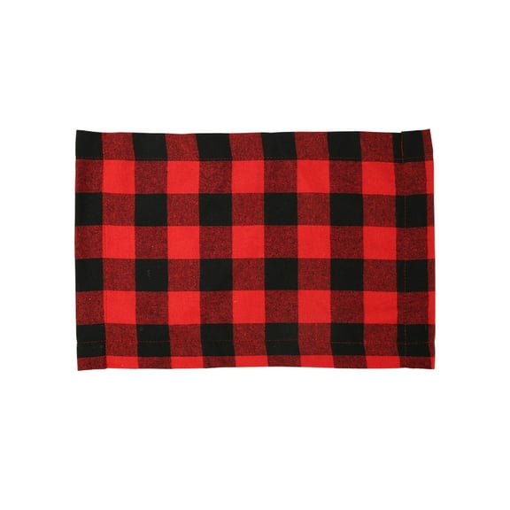 Christmas Placemats, Reversible Table Mats, Red Plaid Waterproof Polyester Dining Table Decorations, 11.8x17.7 Inch Washable Holiday Coffee Table Mats