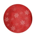 thumbnail image 1 of Christmas Placemats Round, PVC Placemats Snowflake, Red Frosted No Slip Table Mats for Festive Kitchen Tables, Heat Insulation, Easy to Clean, 38cm Diameter, Durable and Decorative, 1 of 6