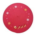 thumbnail image 1 of Christmas Placemats Round, Woven Placemats Snowflake Reindeer, Red Holiday Table Mats Non Slip, Heat Resistant Polyester 15.7 Inch Durable Kitchen Dining Decor, 1 of 6