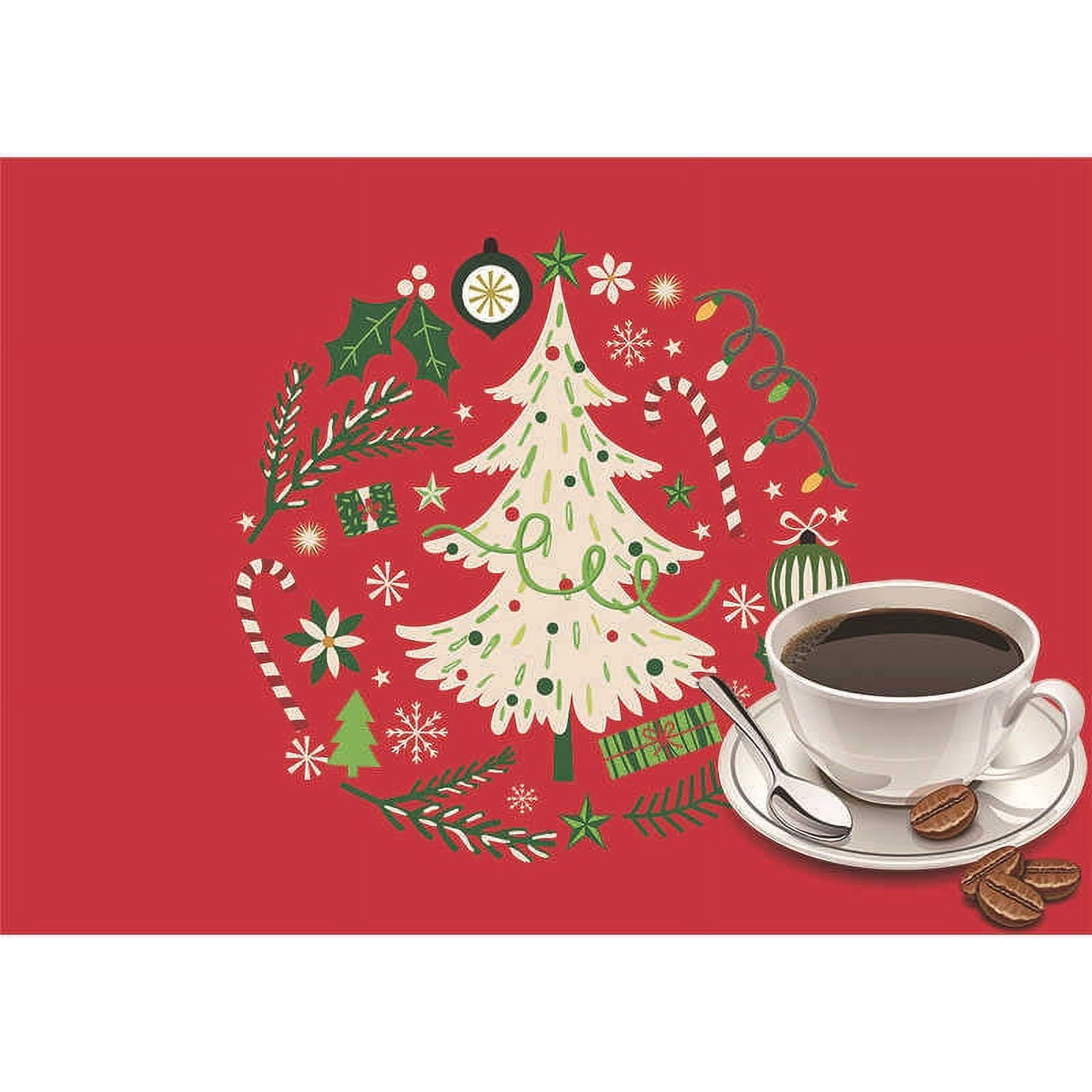 Christmas Placemats Set of 2/4/6 Place Mats Indoor Plastic Vinyl Red