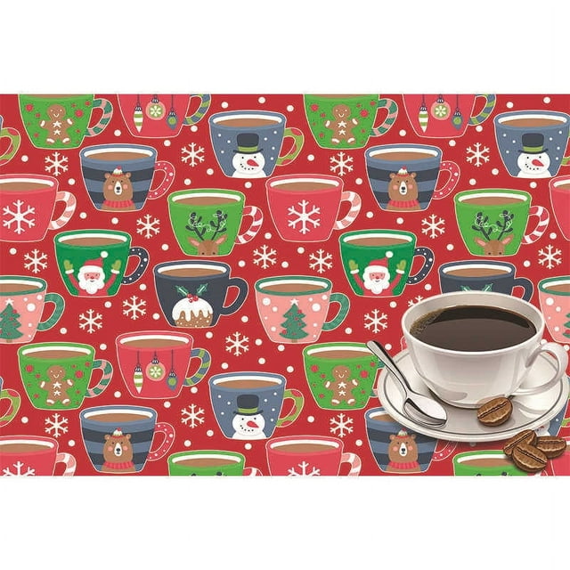 Christmas Placemats Set of 2/4/6 Place Mats Indoor Plastic Vinyl Red