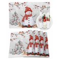 thumbnail image 1 of Christmas Placemats Set of 2 Red Xmas Snowman Pine Tree Branches Deer Bird Grey Heat Insulation Washable Place Mats, Rustic Non-Slip Table Mats for Dining Table Party Kitchen Decor,13x19 Inch, 1 of 4