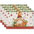 thumbnail image 1 of Christmas Placemats Set of 4, 12x18 Inch Xmas Gnome Gingerbread Winter Snowflakes Red Plaid Washable Cotton Linen Table Place Mats for Holiday Party Kitchen Dining Decoration, 1 of 6
