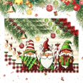 thumbnail image 1 of Christmas Placemats Set of 4, 12x18 inch Merry Christmas Gnome Table Mats with Christmas Balls, Buffalo Plaid Winter Holiday Christmas Placemats for Kitchen Farmhouse Party Banquets Decoration, 1 of 6