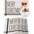 thumbnail image 1 of Christmas Placemats Set of 4 Black Stripes Christmas Placemats for Dining Table Merry Christmas Bell Table Mat Winter Holiday Home Party Kitchen Table Decorations, 1 of 6