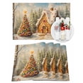 thumbnail image 1 of Christmas Placemats Set of 4, Candy Canes House Place Mats Xmas Tree Forest Snow Placemat Table Decoration for Kitchen Table Dinner Xmas Holiday Party Home Decor Indoor Outdoor 13x19 Inch, 1 of 9