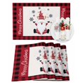 thumbnail image 1 of Christmas Placemats Set of 4, Christmas Gnome Place Mats Snowflakes Red Buffalo Check Plaid Placemat Table Decoration for Kitchen Table Dinner Xmas Holiday Party Home Decor Indoor Outdoor 13x19 Inch, 1 of 9