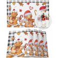thumbnail image 1 of Christmas Placemats Set of 4 Gingerbread Man Christmas Placemats for Dining Table Candy Black Plaid Stripe Table Mat Winter Holiday Home Party Kitchen Table Decorations, 1 of 6