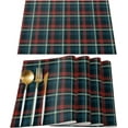 thumbnail image 1 of Christmas Placemats Set of 4, Green Buffalo Plaid Check Placemat for Dining Table Decorations, Cotton Linen Red Checkered Place Mats, Xmas Table Mats for Kitchen Dinner Holiday Party Decor Gift, 1 of 6