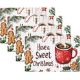 thumbnail image 1 of Christmas Placemats Set of 4,Have a Sweet Christmas Placemats Dining Table Mat Set,12x18 Washable Stain Resistant Wipeable Cloth Placemat for Kitchen Buffet Parties, 1 of 7