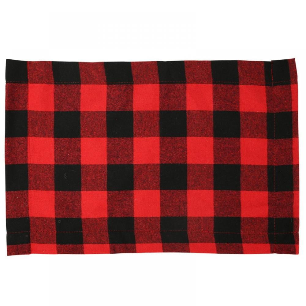 Christmas Placemats Set of 4, Non Slip Buffalo Check Plaid Place Mats