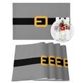 thumbnail image 1 of Christmas Placemats Set of 4, Santa Claus Belt Place Mats Grey Placemat Table Decoration for Kitchen Table Dinner Xmas Holiday Party Home Decor Indoor Outdoor 13x19 Inch, 1 of 9