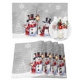 thumbnail image 1 of Christmas Placemats Set of 4, Snowman Snowflake Place Mats Winter Forest Gray Placemat Table Decoration for Kitchen Table Dinner Xmas Holiday Party Home Decor Indoor Outdoor 13x19 Inch, 1 of 9