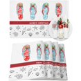 thumbnail image 1 of Christmas Placemats Set of 4 Starfish Seashell Christmas Placemats for Dining Table Flip Flops Red Berry Table Mat Winter Holiday Home Party Kitchen Table Decorations, 1 of 6
