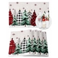 thumbnail image 1 of Christmas Placemats Set of 4, Xmas Tree Place Mats Red Black Buffalo Plaid Snowflakes Linen Placemat Table Decoration for Kitchen Table Dinner Xmas Holiday Party Home Decor Indoor Outdoor 13x19 Inch, 1 of 9