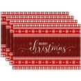 thumbnail image 1 of Christmas Placemats Set of 6, 12x18 Inch Red Buffalo Plaid Winter Xmas Pine Tree Snowflakes Retro Checked Farmhouse Seasonal Heat Resistant Table Mats for Dining Kitchen Birthday Party Holiday Decor, 1 of 6