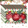 thumbnail image 1 of Christmas Placemats Set of 6, 12x18 Inch Red and Green Buffalo Check Plaid with Christmas Ball Ornaments, Christmas Table Mats for Holiday Winter Xmas Kitchen Dining Table Decor, 1 of 6