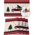 thumbnail image 1 of Christmas Placemats Set of 6 Checkered Truck Christmas Tree Christmas Placemats for Dining Table Snowflake Plaid Check Table Mat Winter Holiday Home Party Kitchen Table Decorations, 1 of 6