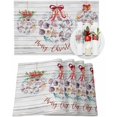 thumbnail image 1 of Christmas Placemats Set of 6 Christmas Balls Christmas Placemats for Dining Table Ocean Marine Life Wood Grain Table Mat Winter Holiday Home Party Kitchen Table Decorations, 1 of 1