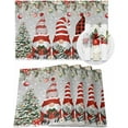 thumbnail image 1 of Christmas Placemats Set of 6 Christmas Tree Gnomes Christmas Placemats for Dining Table Poinsettia Xmas Ball Table Mat Winter Holiday Home Party Kitchen Table Decorations, 1 of 1