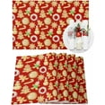 thumbnail image 1 of Christmas Placemats Set of 6 Gingerbread Snowflake Cane Christmas Placemats for Dining Table Red Table Mat Winter Holiday Home Party Kitchen Table Decorations, 1 of 1