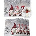 thumbnail image 1 of Christmas Placemats Set of 6 Gnome Xmas Tree Socks Christmas Placemats for Dining Table Forest Branch Snowflake Table Mat Winter Holiday Home Party Kitchen Table Decorations, 1 of 6