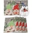 thumbnail image 1 of Christmas Placemats Set of 6 Gnomes Christmas Placemats for Dining Table Grey Christmas Tree Table Mat Winter Holiday Home Party Kitchen Table Decorations, 1 of 6