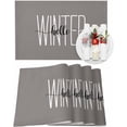 thumbnail image 1 of Christmas Placemats Set of 6 Hello Winter Christmas Placemats for Dining Table Gray Theme Table Mat Winter Holiday Home Party Kitchen Table Decorations, 1 of 6