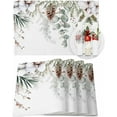 thumbnail image 1 of Christmas Placemats Set of 6 Pine Tree Branch Christmas Placemats for Dining Table Pine Cones Plant Leaf Table Mat Winter Holiday Home Party Kitchen Table Decorations, 1 of 6