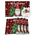 thumbnail image 1 of Christmas Placemats Set of 6, Pine Tree Gnome Place Mats Snowflake Red Buffalo Plaid Placemat Table Decoration for Kitchen Table Dinner Xmas Holiday Party Home Decor Indoor Outdoor 13x19 Inch, 1 of 9