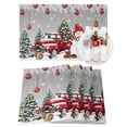 thumbnail image 1 of Christmas Placemats Set of 6, Snowman Christmas Balls Place Mats Red Truck Pine Needles Grey Placemat Table Decoration for Kitchen Table Dinner Xmas Holiday Party Decor Indoor Outdoor 13x19 Inch, 1 of 9