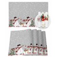 thumbnail image 1 of Christmas Placemats Set of 6 Winter Snowman Xmas Tree Deer Snowflakes Grey Heat Insulation Washable Place Mats, Rustic Non-Slip Table Mats for Dining Table Party Kitchen Decor,13x19 Inch, 1 of 4