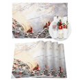 thumbnail image 1 of Christmas Placemats Set of 8 Winter Snowfall Forest Bough Cardinal Berries Heat Insulation Washable Place Mats, Rustic Non-Slip Table Mats for Dining Table Party Kitchen Decor,13x19 Inch, 1 of 4