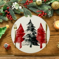 Christmas Placemats Set of 2 Heat Resistant Table Mats Holiday Dining Decor for Christmas Party Table Setting(A)