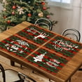 thumbnail image 1 of Christmas Placemats Set of 4, 12x18 Inch Red Green Buffalo Plaid Merry Christmas Table Mats for Party Kitchen Dining Decoration, 1 of 1