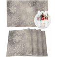 thumbnail image 1 of Christmas Placemats Set of 4 Snowflake Christmas Placemats for Dining Table Grey Snow Table Mat Winter Holiday Home Party Kitchen Table Decorations, 1 of 6