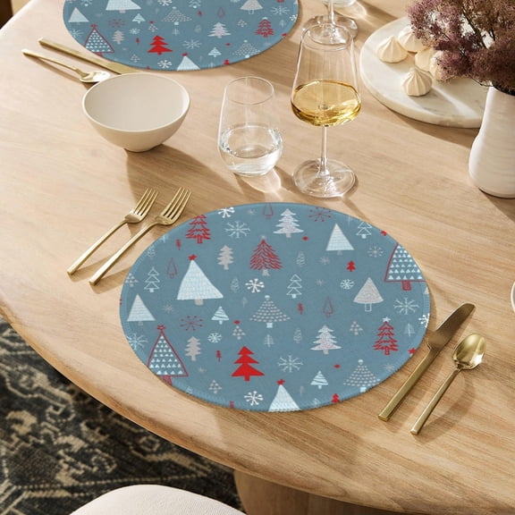 Christmas Placemats | Slate Forest | Holiday Dinner Table Decor | 4 Pack