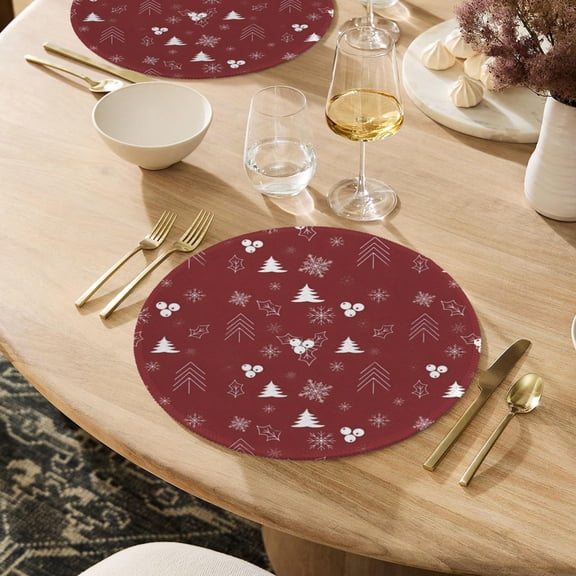 Christmas Placemats | Wine Forest | Holiday Dinner Table Decor | 4 Pack