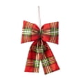 thumbnail image 1 of Christmas Plaid Bow Ornament – Fabric Hanging Decoration for Tree, Window, Wall or Gift Wrapping, Classic Holiday Ribbon Decor for Home, Wedding, Party, 1 of 5