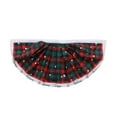 thumbnail image 1 of Christmas Plaid Bunting Pleated Banner with Grommets Buffalo Plaid Bunting Fan Flag for Outside Hanging Flag Banner for Christmas Garden Decor, 1 of 6