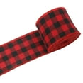 thumbnail image 1 of Christmas Plaid Burlap Ribbon 15 Yards, Wired Edge Wrapping Ribbon for Xmas Tree Decoration Bows, Gift Box Craft Making, Red and Green Buffalo Check Pattern, 1 of 4