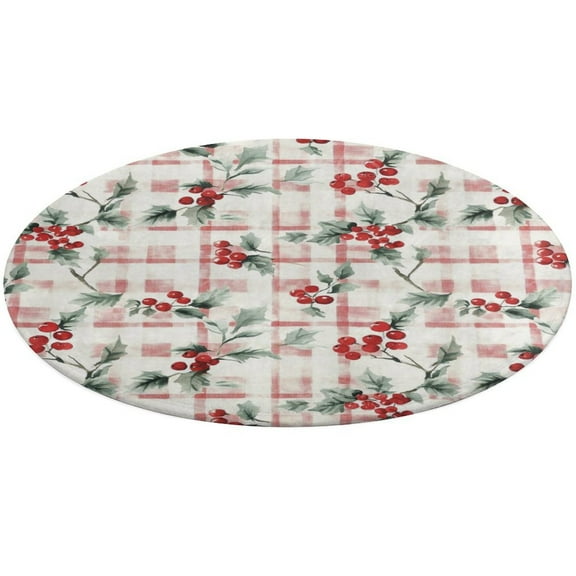 Christmas Plaid Christmas Tartan Round Carpet Circle Rug Outdoor Patio Area Rug Washable Large Area Rugs Hallway Room Decor Fitness Mats