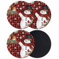 thumbnail image 1 of Christmas Plaid Coasters Set of 4, Absorbent Coasters for Drinks, Red Snowman Xmas Tree Snowflake Buffalo Coaster for Desk Coffee Table Protection, Home Decor House Warming Gifts 4", 1 of 8